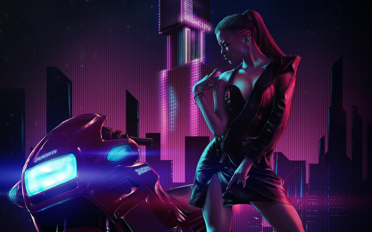 Мотоциклы Cyberpunk 2077 неон