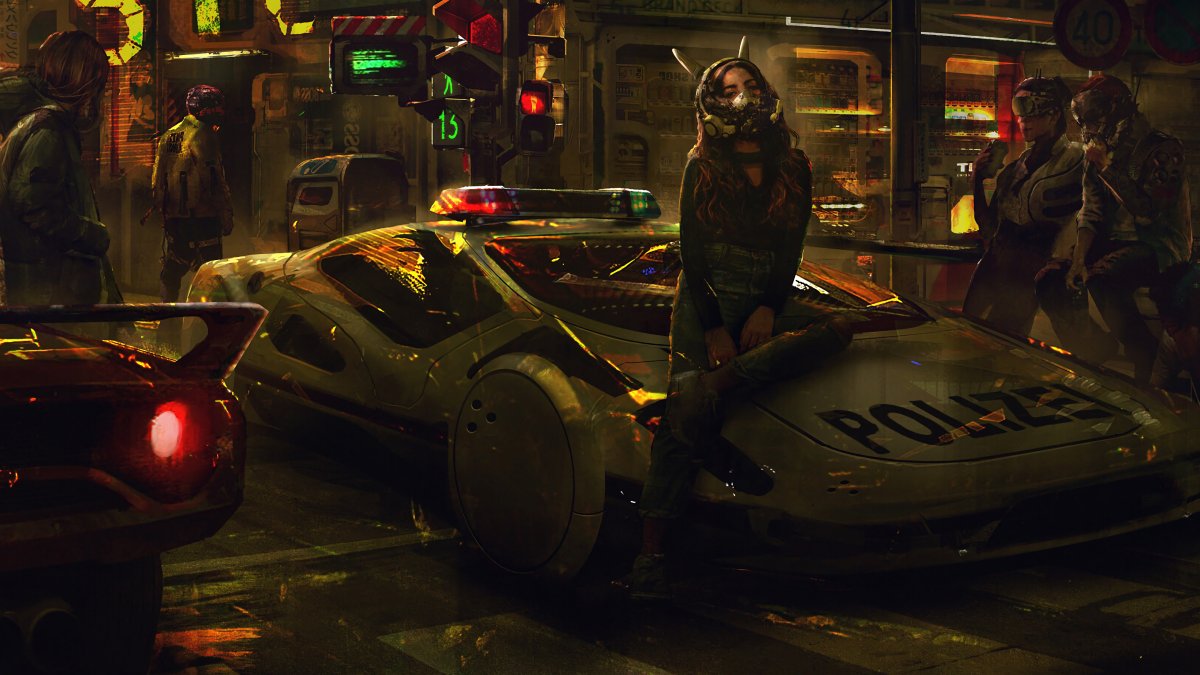 Cyberpunk 2077 полиция арт