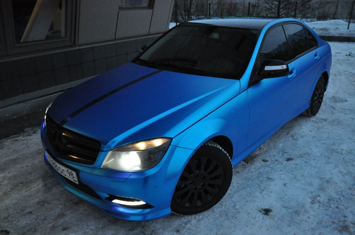 Автопленка матовый хром синий