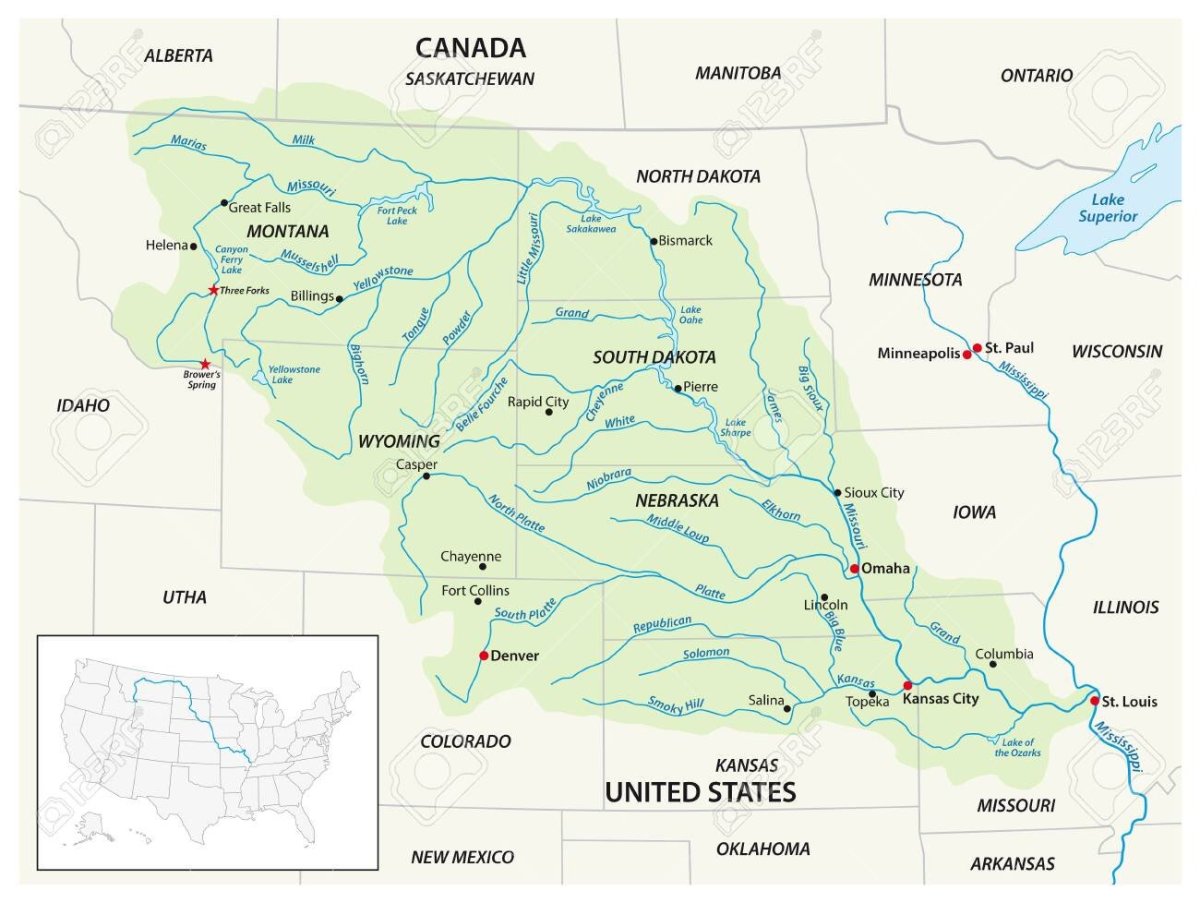 Миссури какой бассейн. Штат Миссури на карте. Река Миссури на карте Штатов. Река Миссури на карте. Бассейн реки Миссури.
