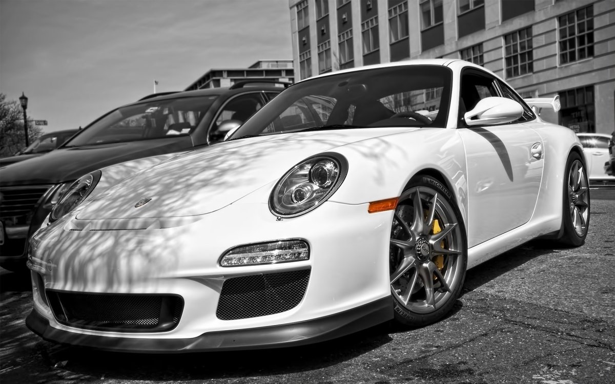 Porsche 911 черно белое