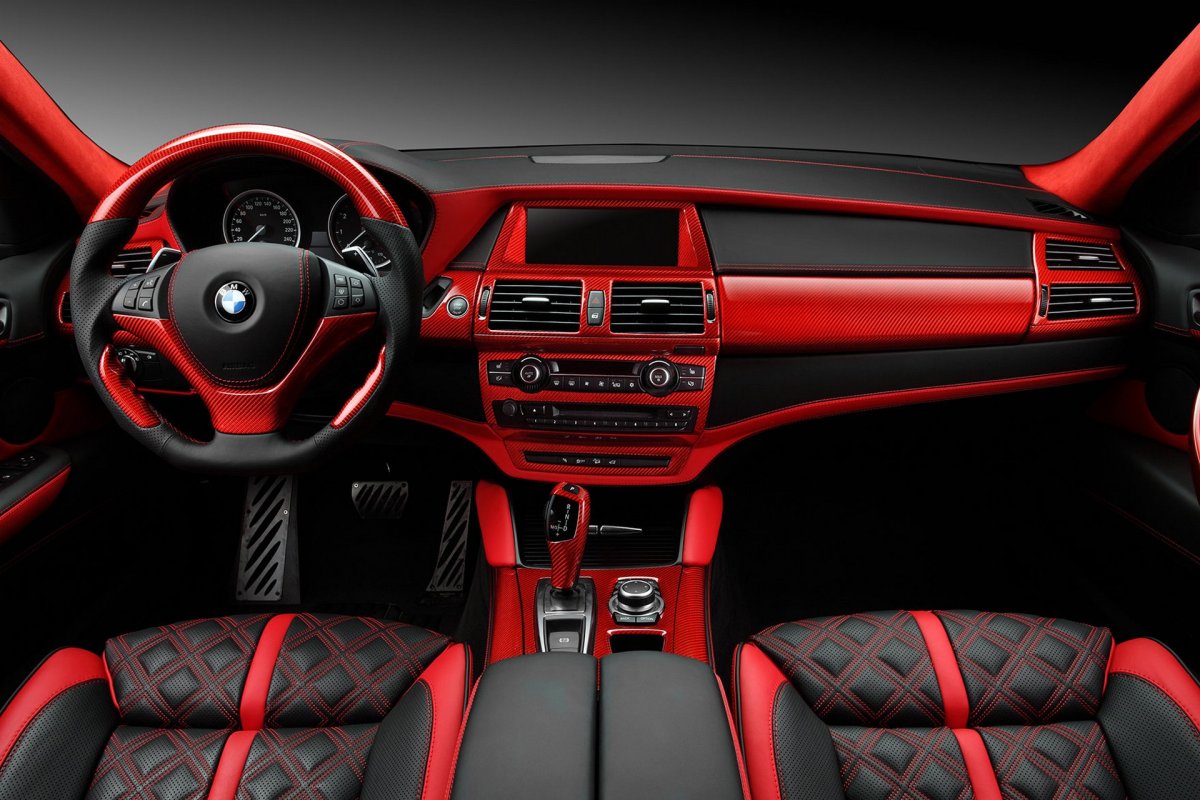 BMW x6m красный салон