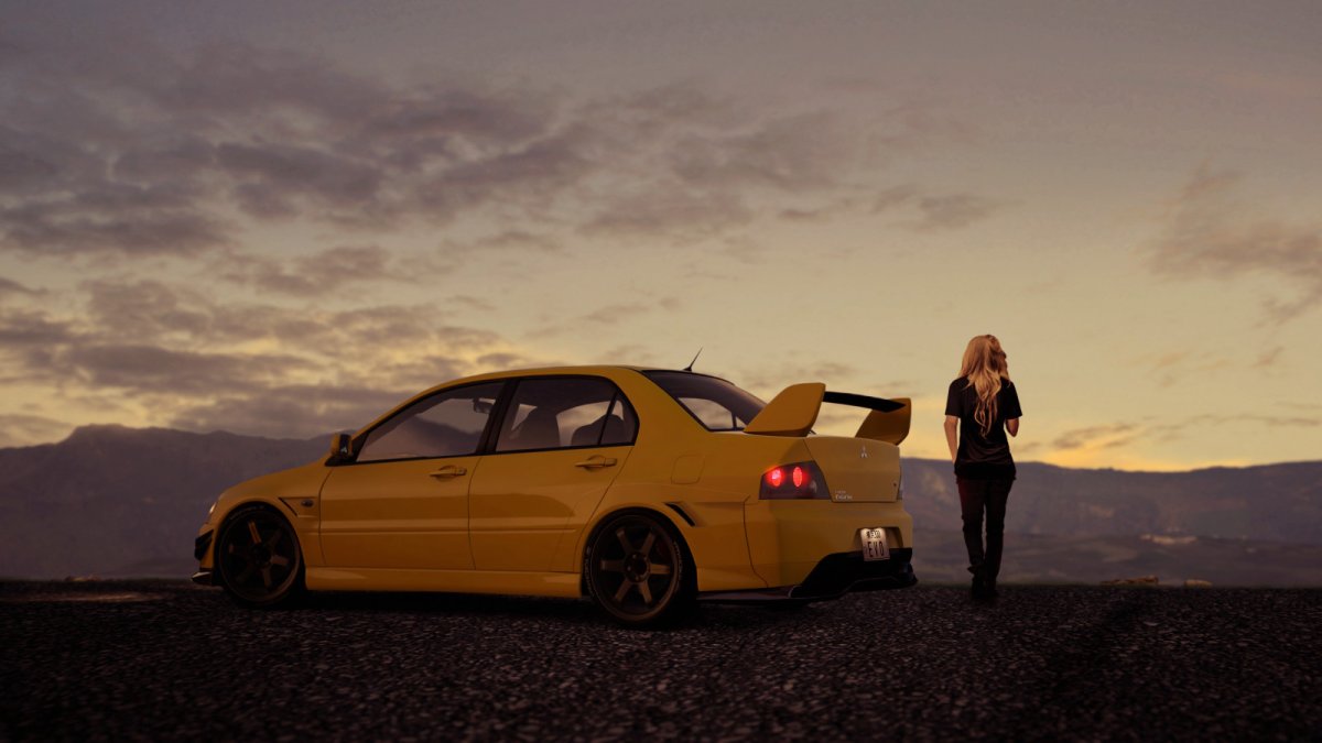Lancer 9 Evolution Sunset
