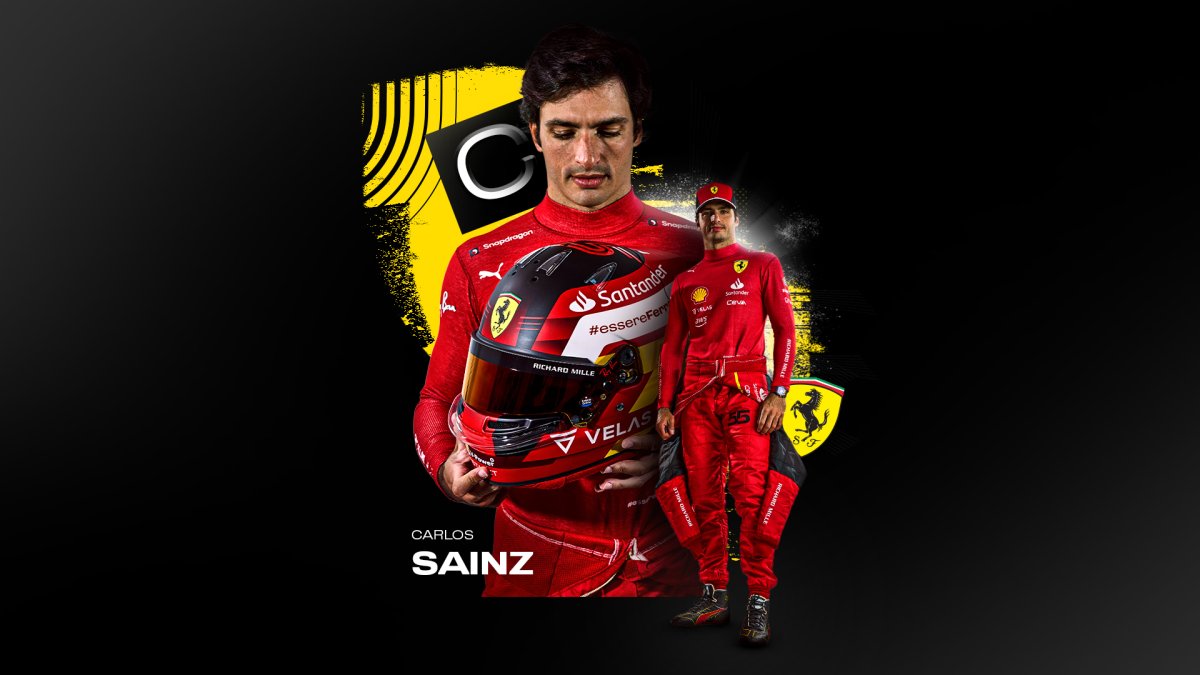 Ferrari Sainz CAPLOS Постер