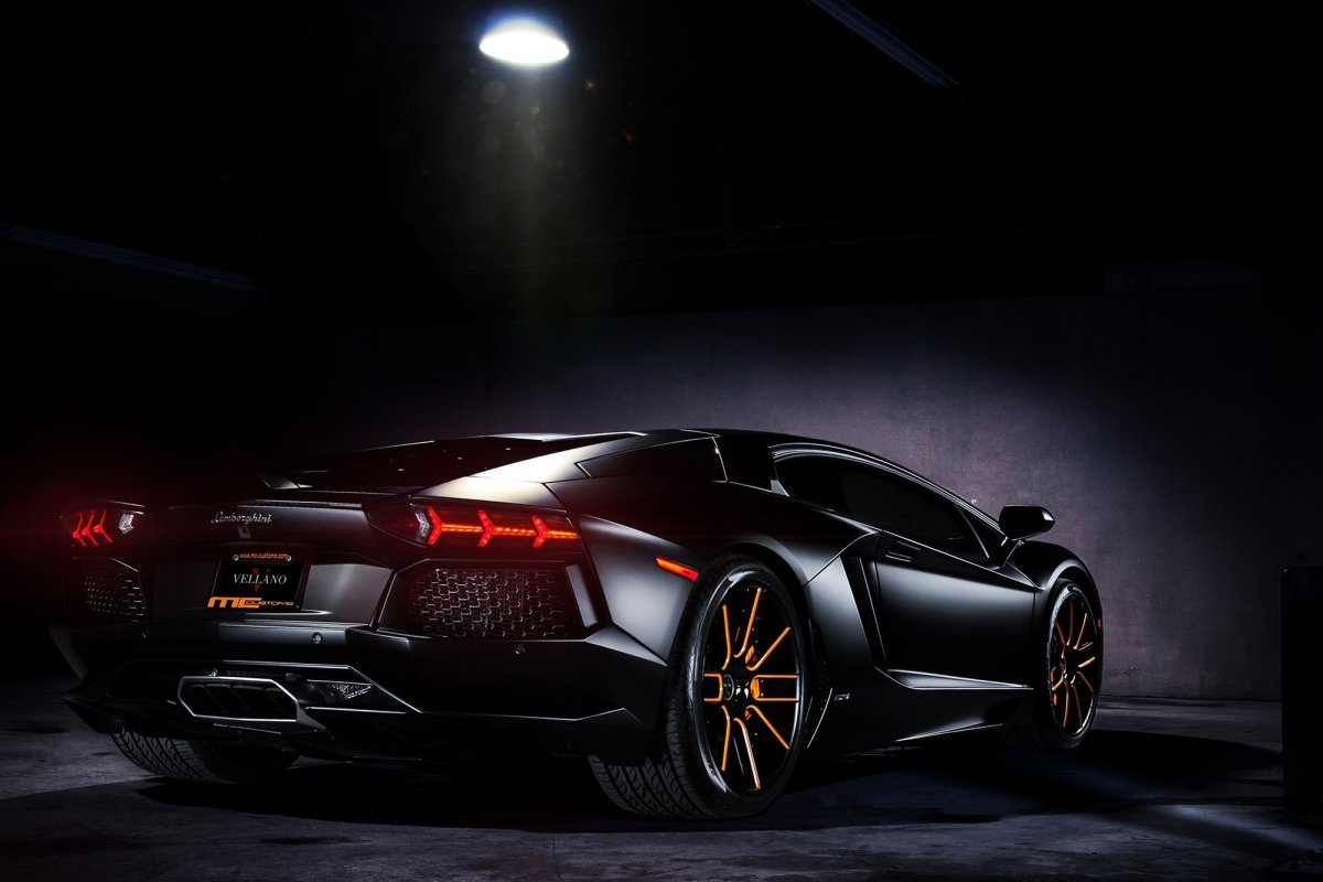 Lamborghini Aventador 4k Black