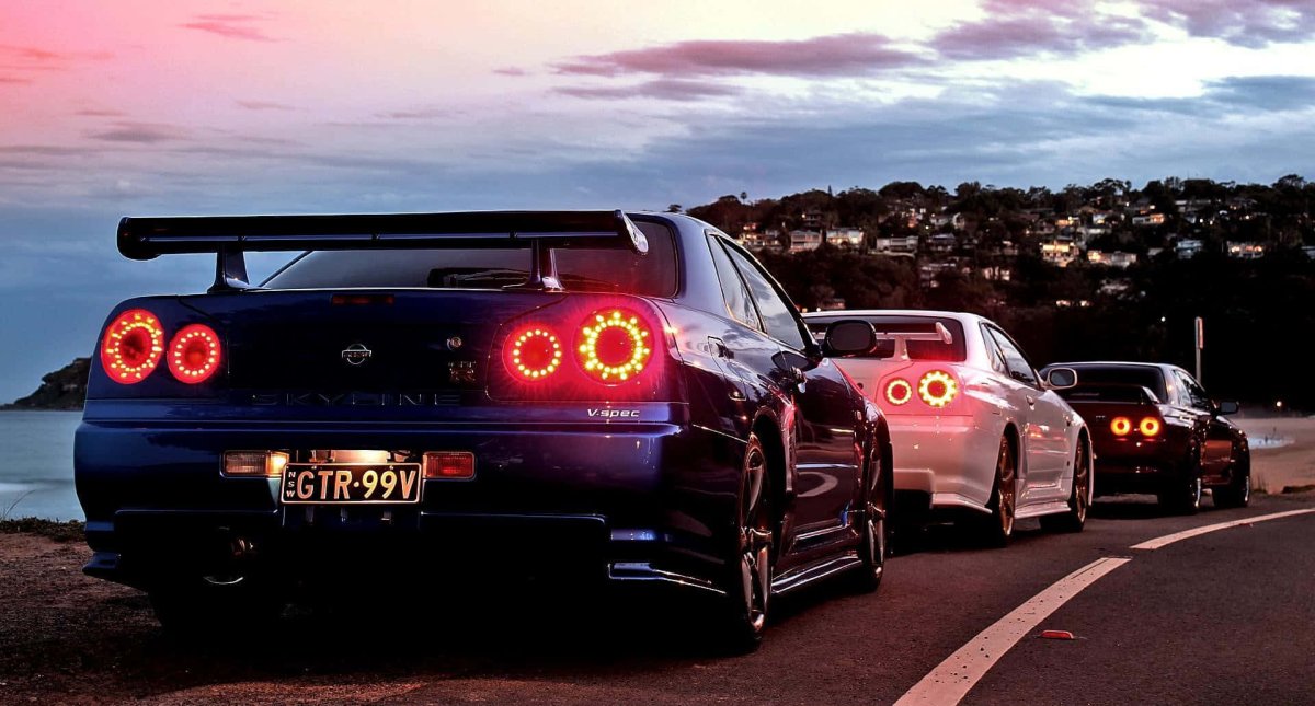 Nissan Skyline GTR r34 ночью