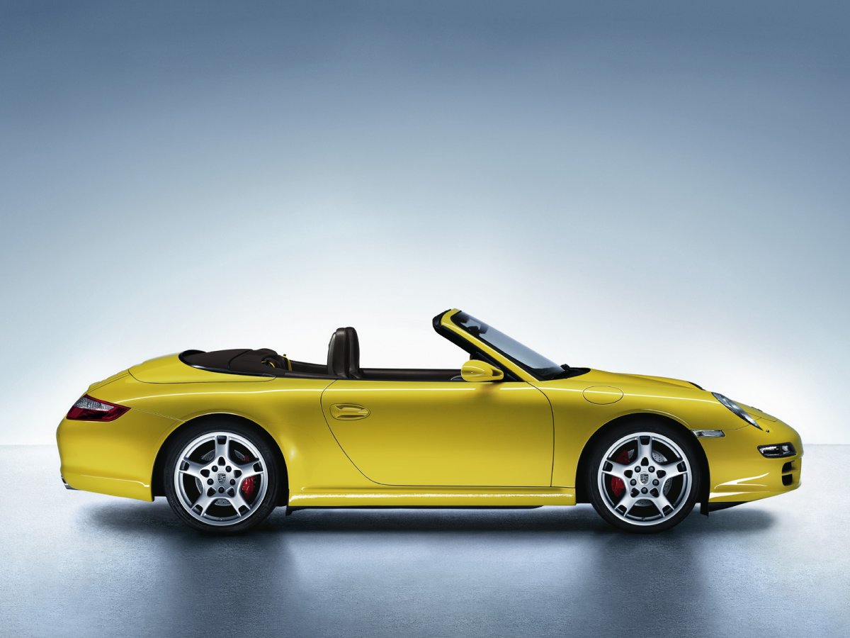 Порше 911 997 кабриолет желтый
