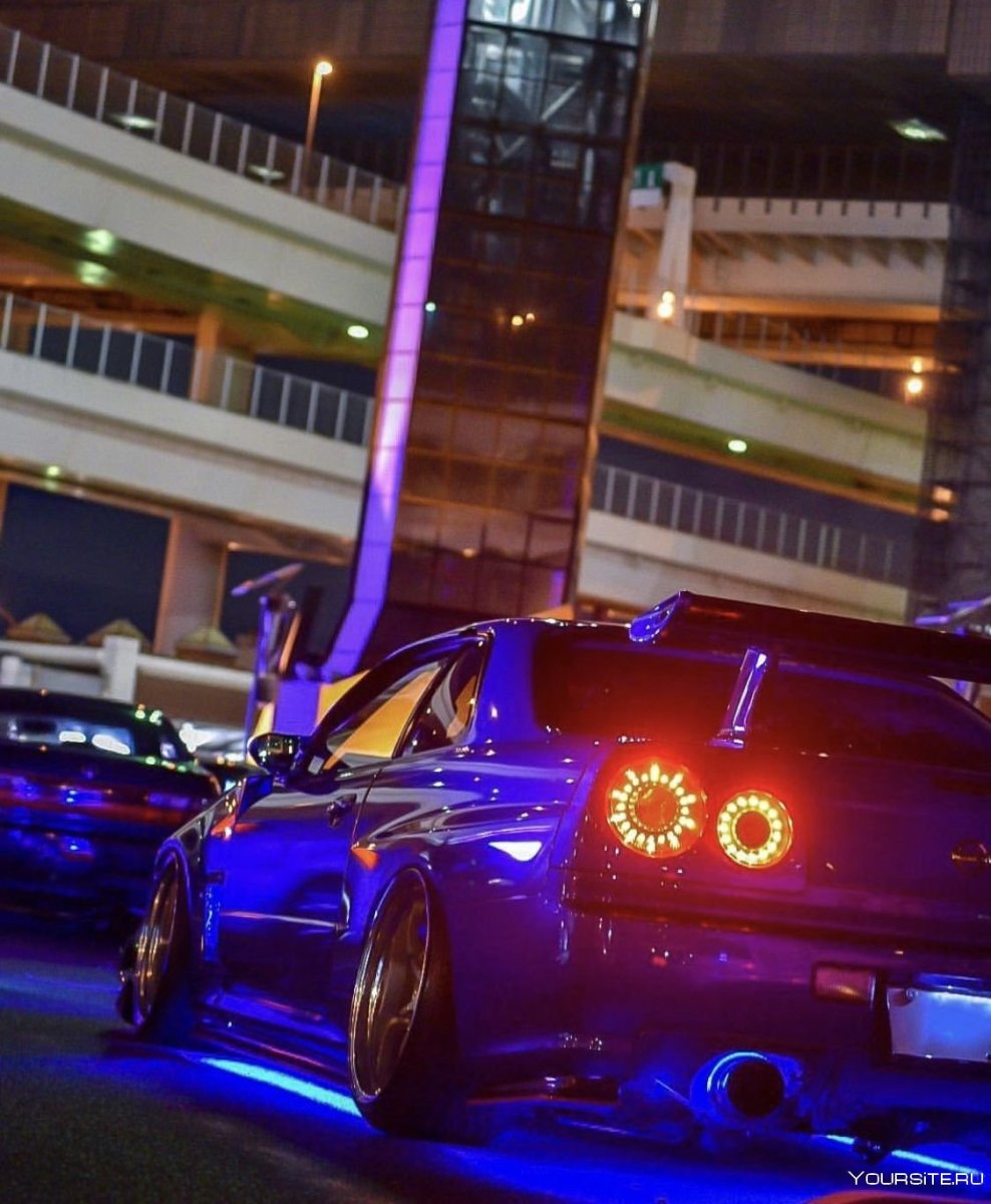 Nissan Skyline GTR r34 неон дрифт