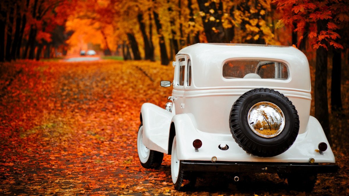 Осенний ретро автомобиль