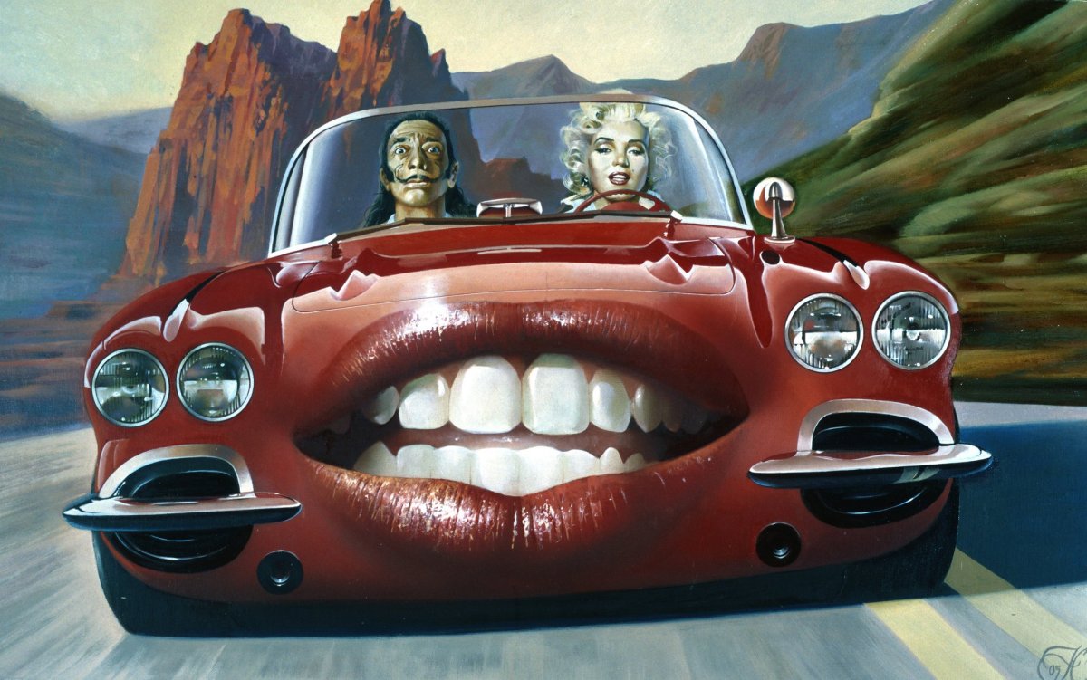 Машина арт с зубами