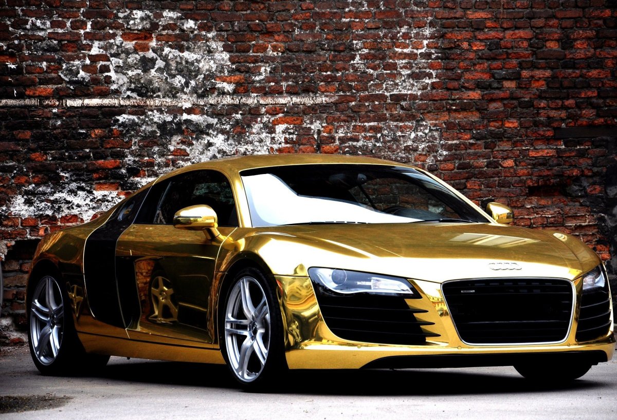 Ауди r8 черно Золотая