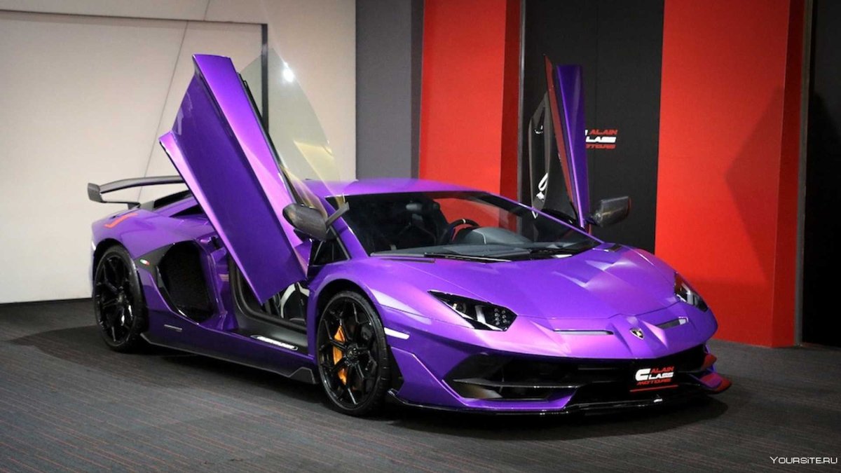 Lamborghini Aventador SVJ фиолетовый