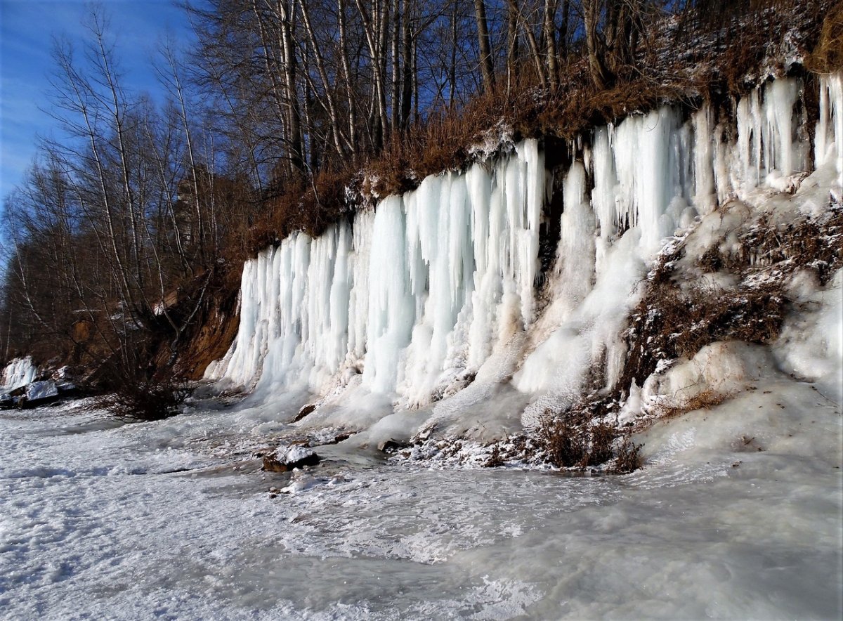 Ледяной водопад в Закамске