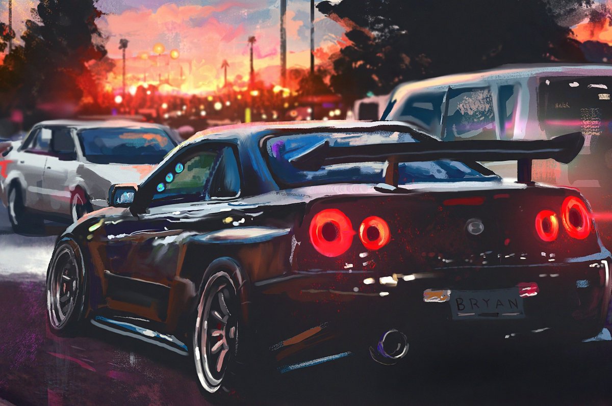 Nissan GTR 34 Skyline арт