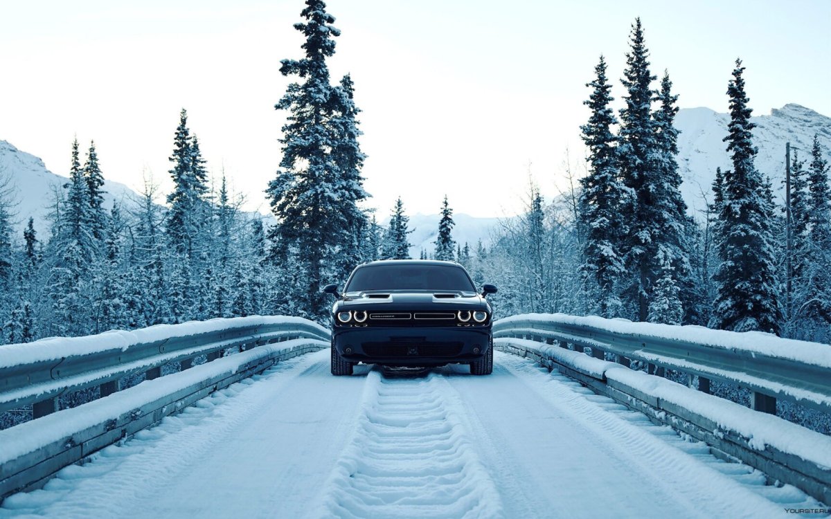 Dodge Challenger в снегу