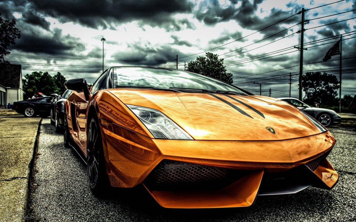 Lamborghini Orange 4k