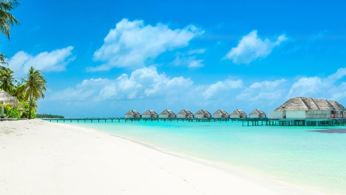 Пляж Мальдивы панорама