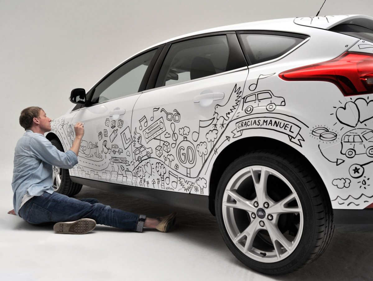 Рисунок автомобиля маркерами