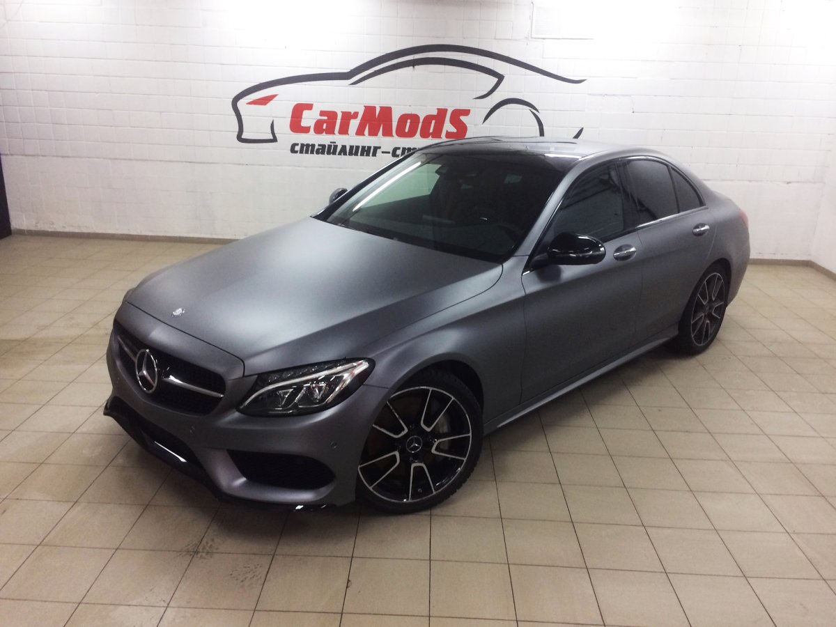 Мерседес c class w205 серый матовый