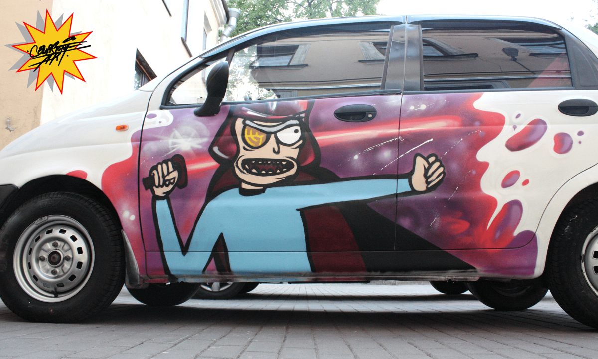 Граффити Хохлома машина