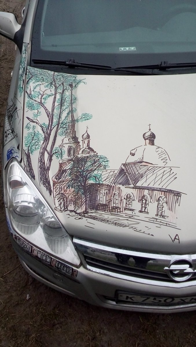 Рисунки на вмятинах авто