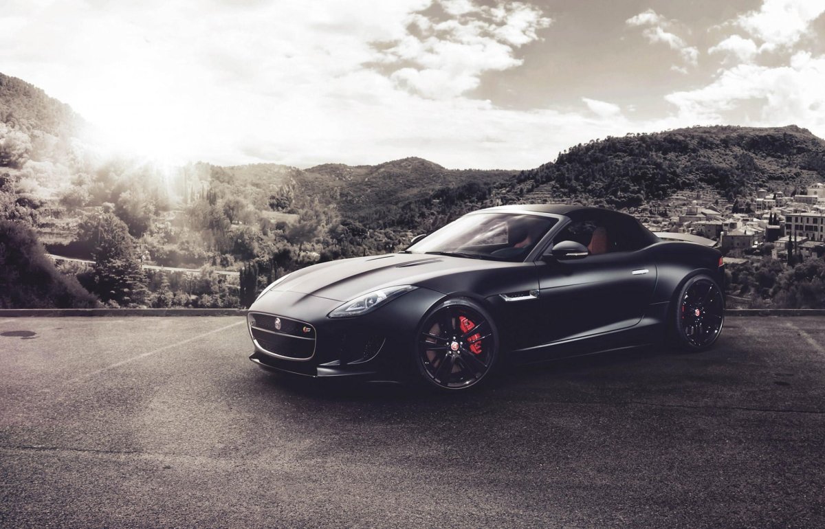 Jaguar f Type черный обои