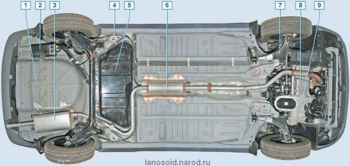 Шевроле Ланос 2008 вид снизу