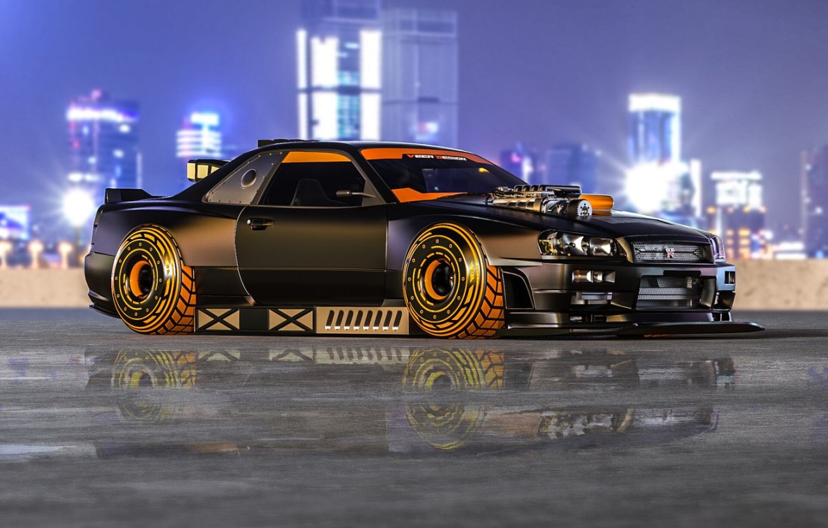 Nissan Skyline GTR r34 дрифт