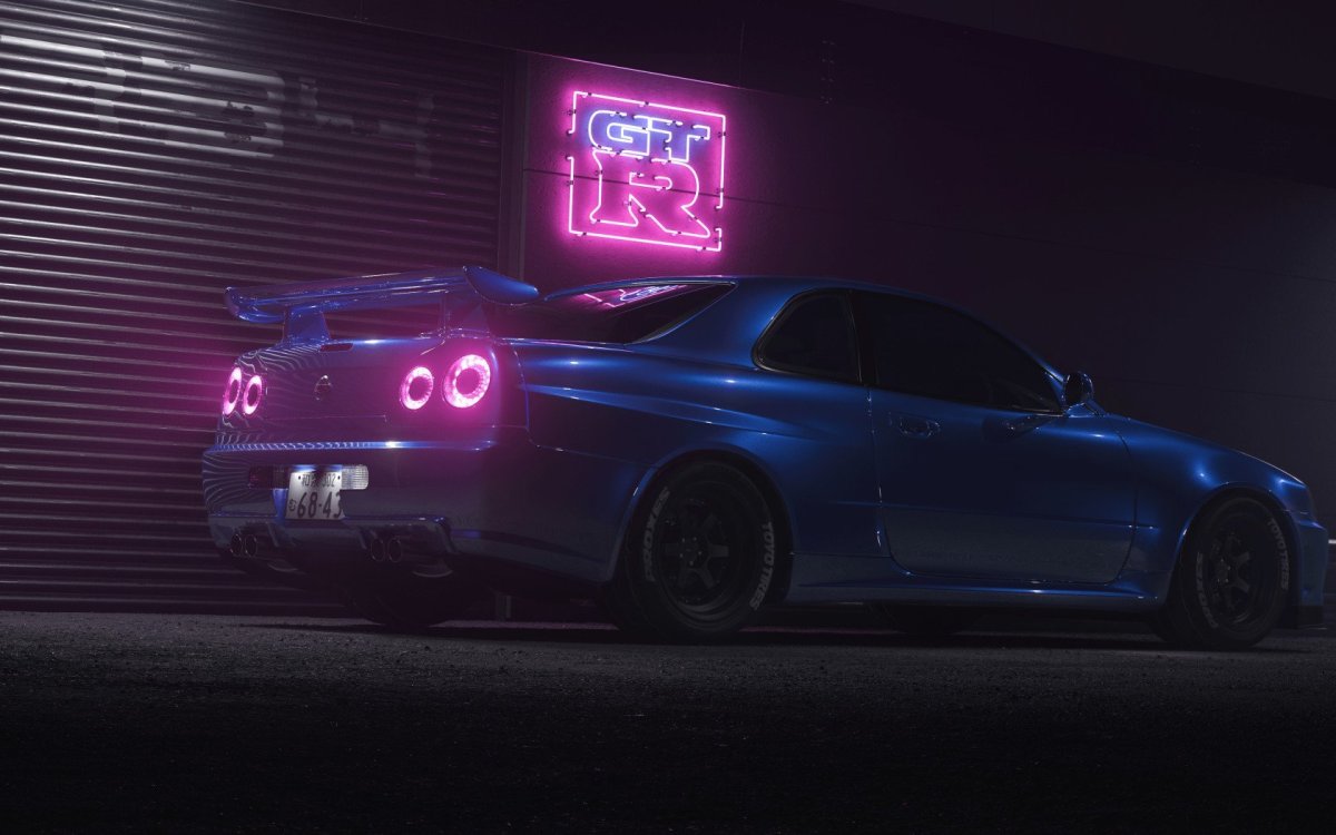 Nissan Skyline GTR r34 фиолетовый