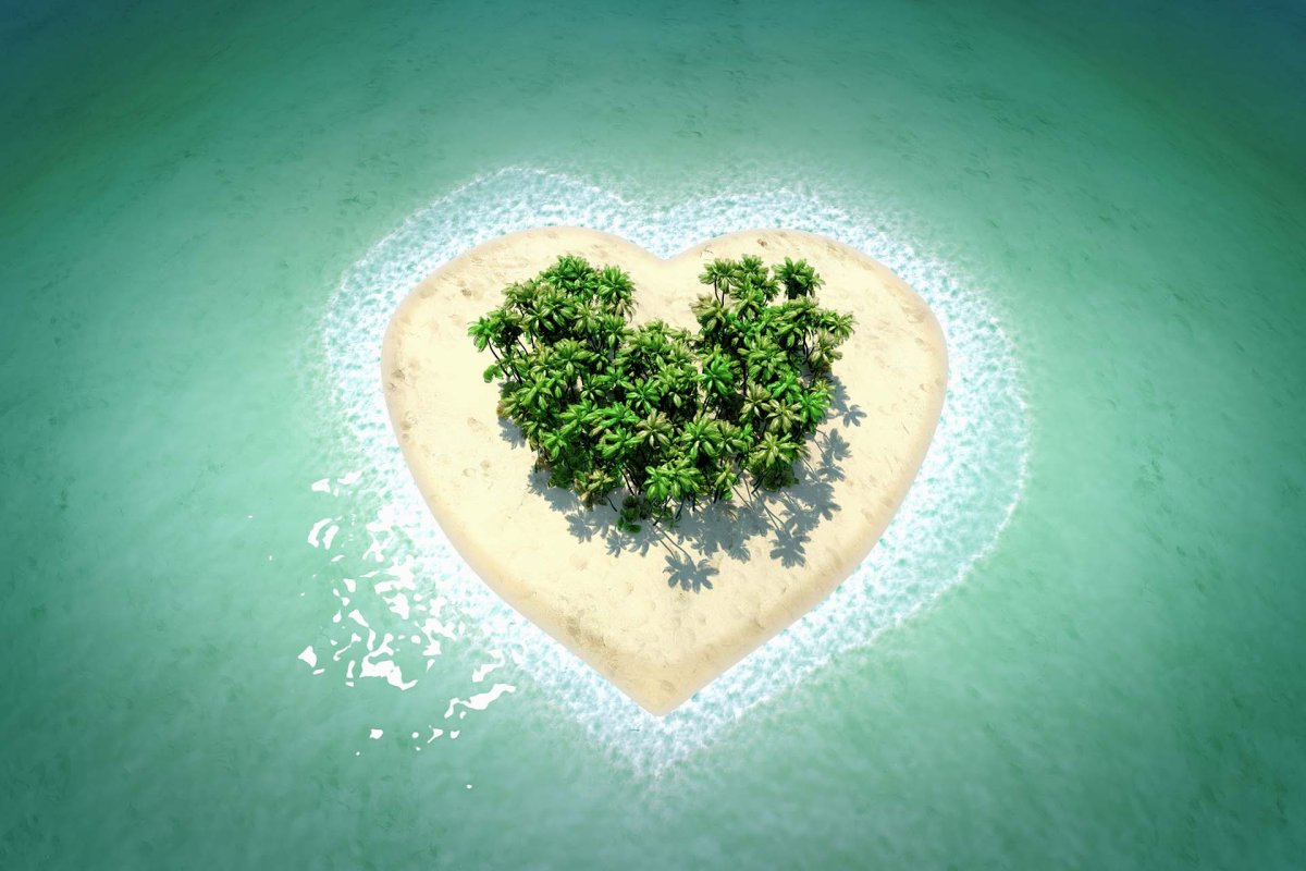 Райский остров в форме сердца