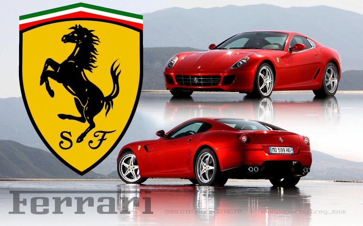 Ferrari значок на машине