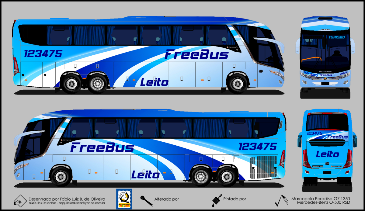 Автобус голубая схема