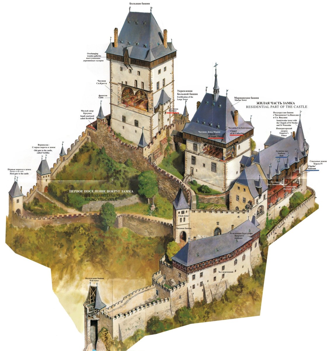 Готический замок Карлштейн. Чехия.