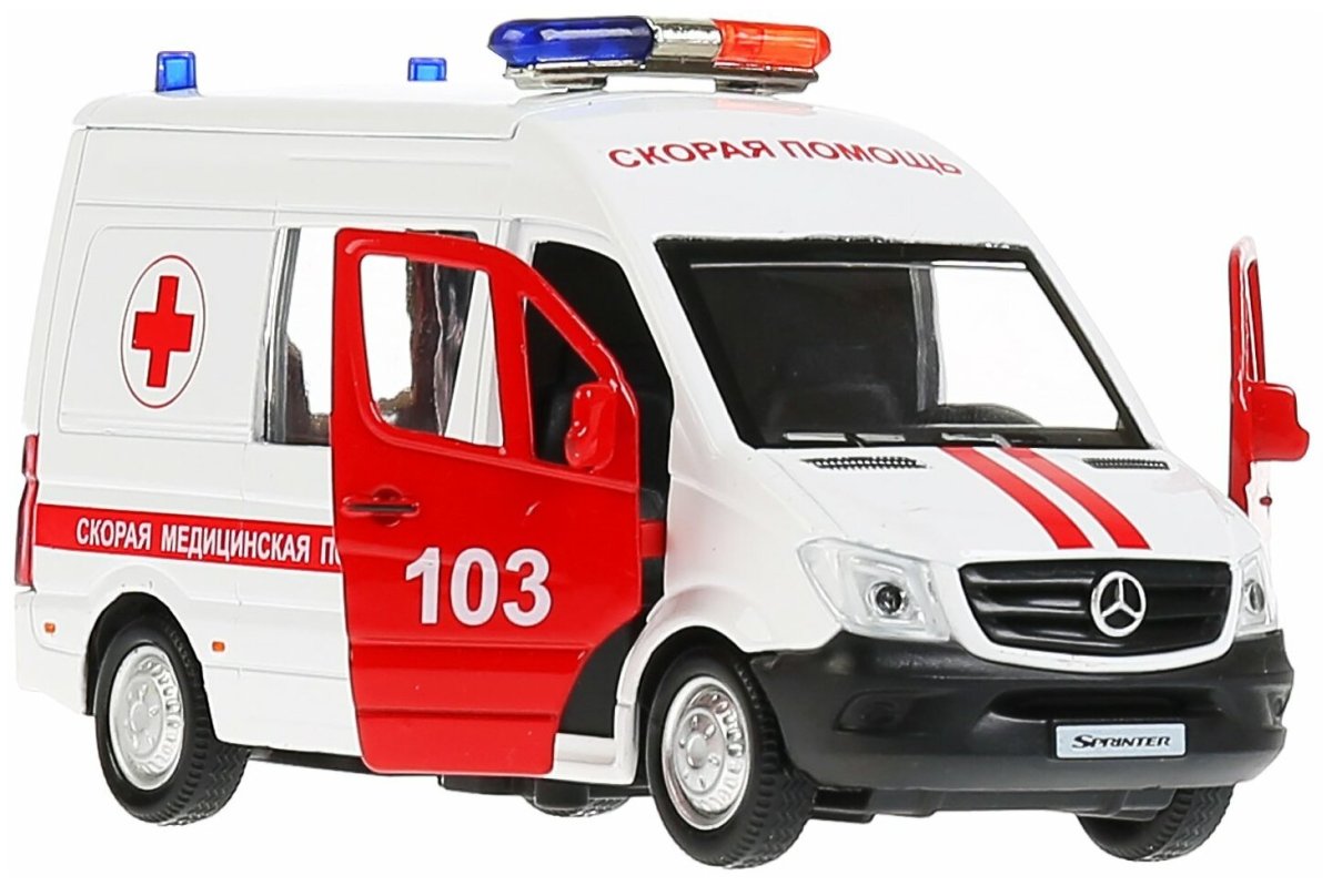 Машина Технопарк Mercedes Benz Sprinter скорая инерционная 290895