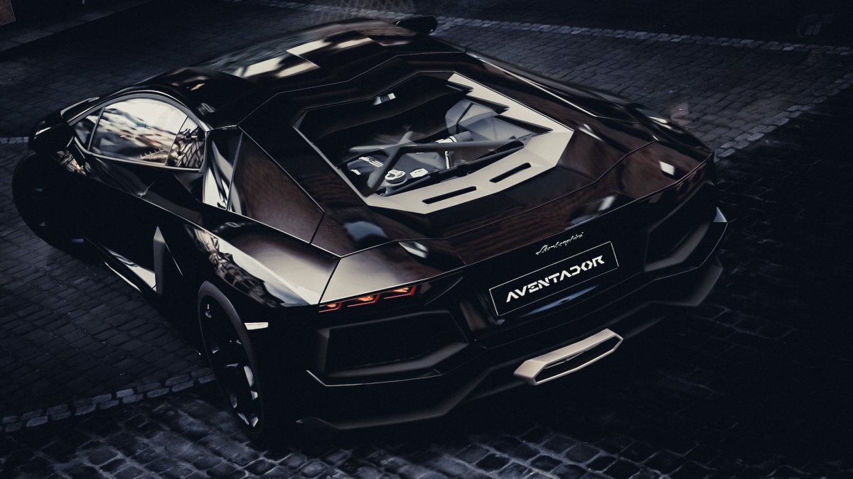 Lamborghini Aventador черная 1920 1080