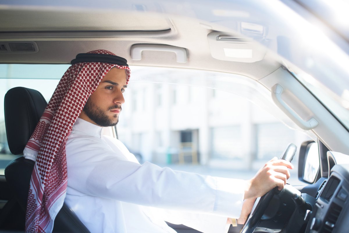 Arabian men with car