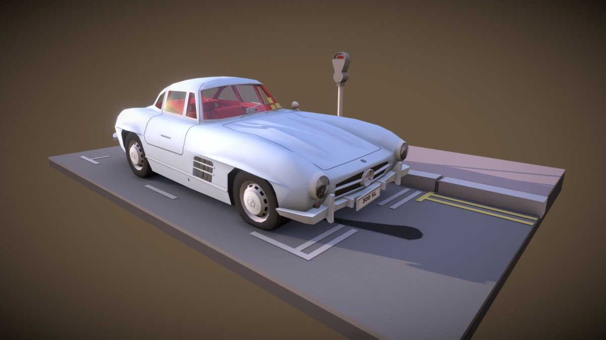 300 SL Mercedes 3d модель бесплатно