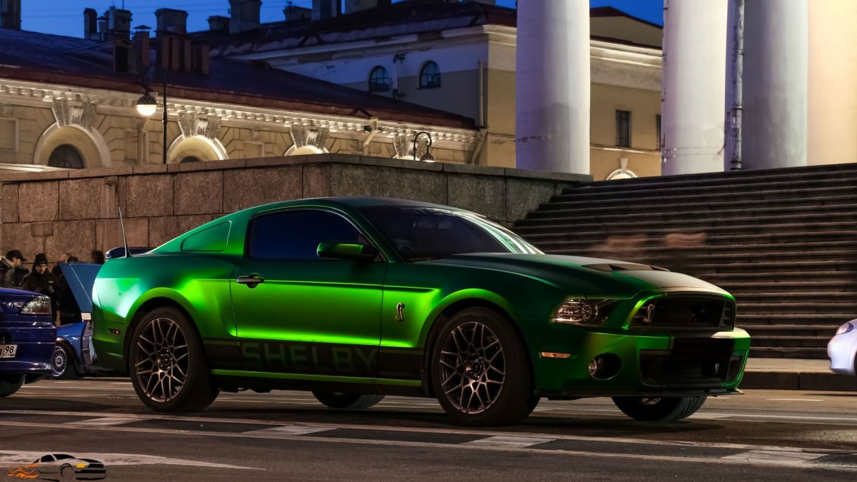 Mustang Ford Shelby gt500 зеленый