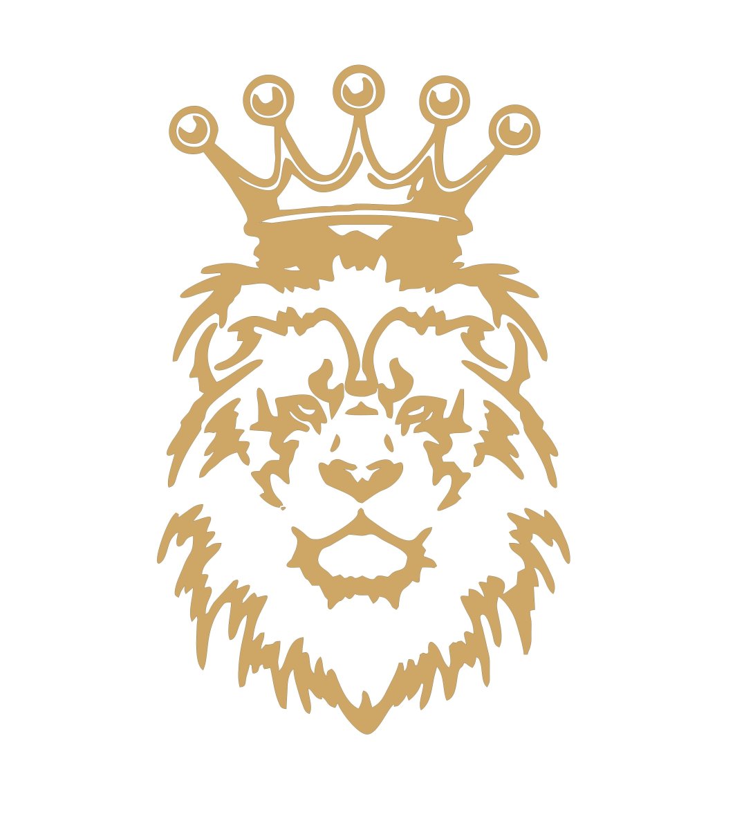 Наклейка золотой Лев с короной