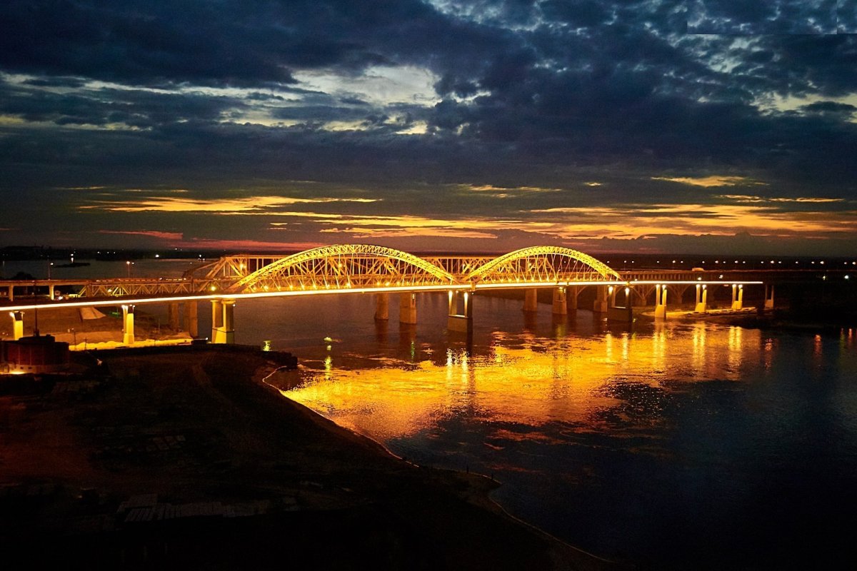 Борский мост Нижний Новгород с Мещеры