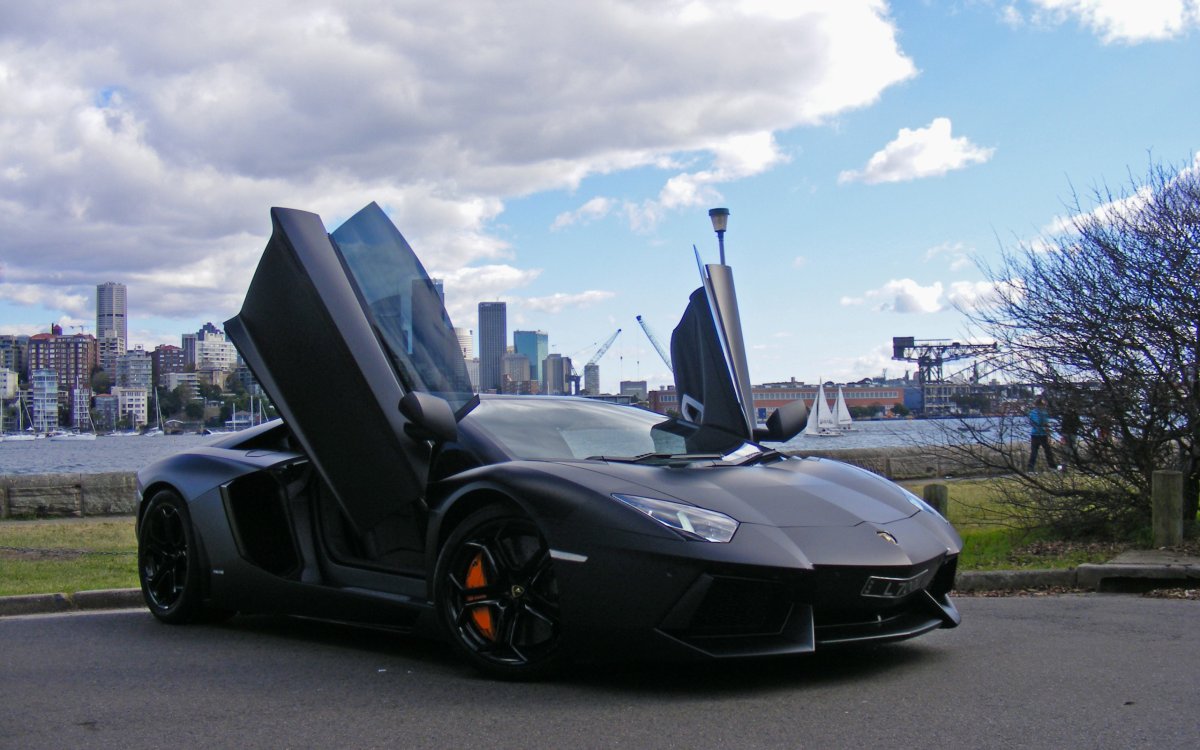 Lamborghini Aventador черный