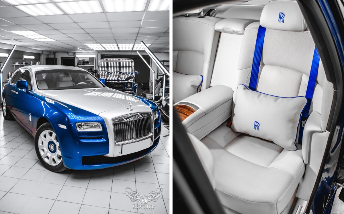 Лекала пленка на интерьер автосалона Rolls-Royce Ghost 2022 года