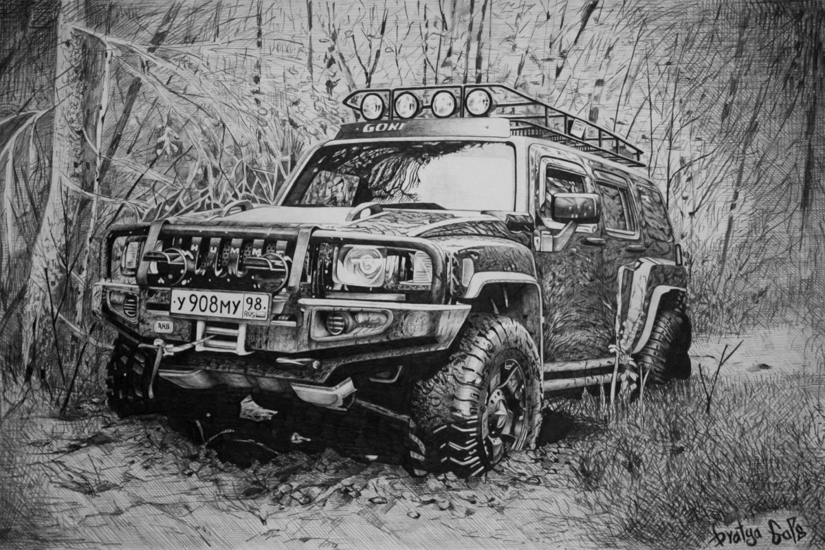 Внедорожник карандашом