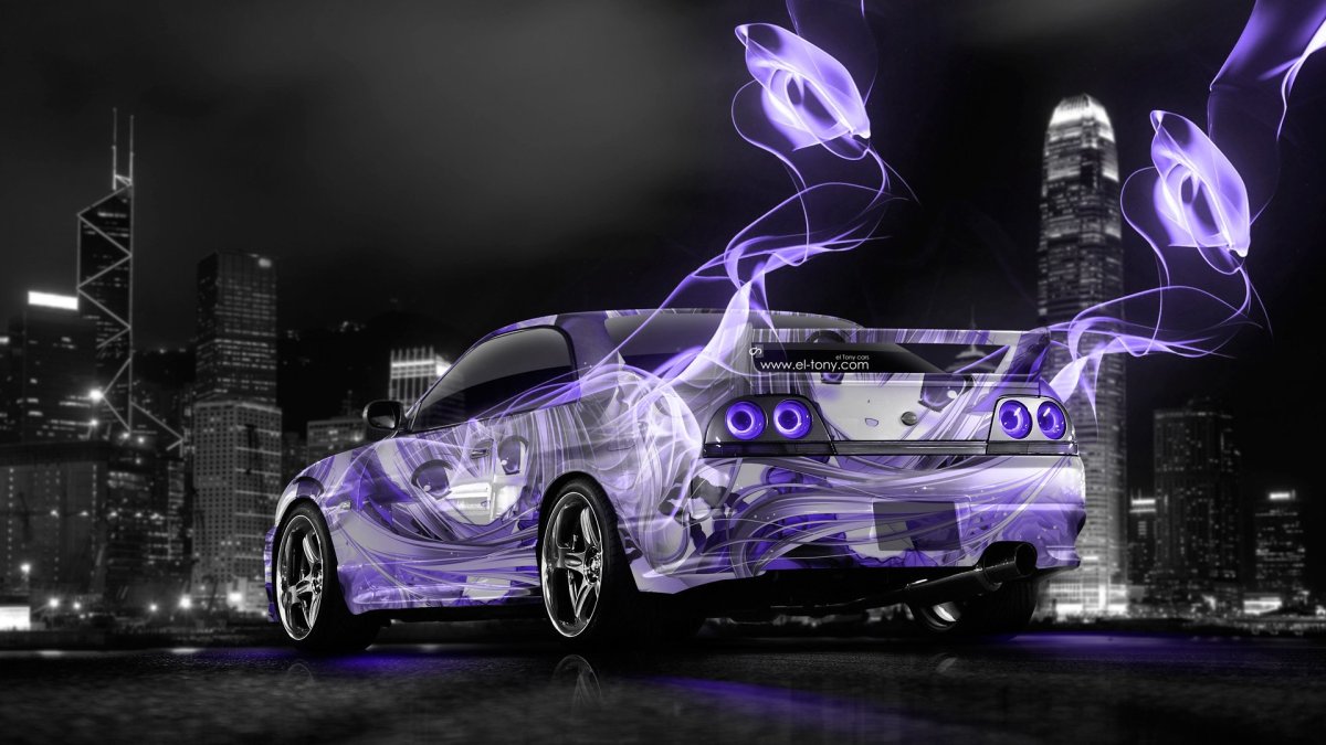 Фиолетовый Nissan Skyline r33 GTR