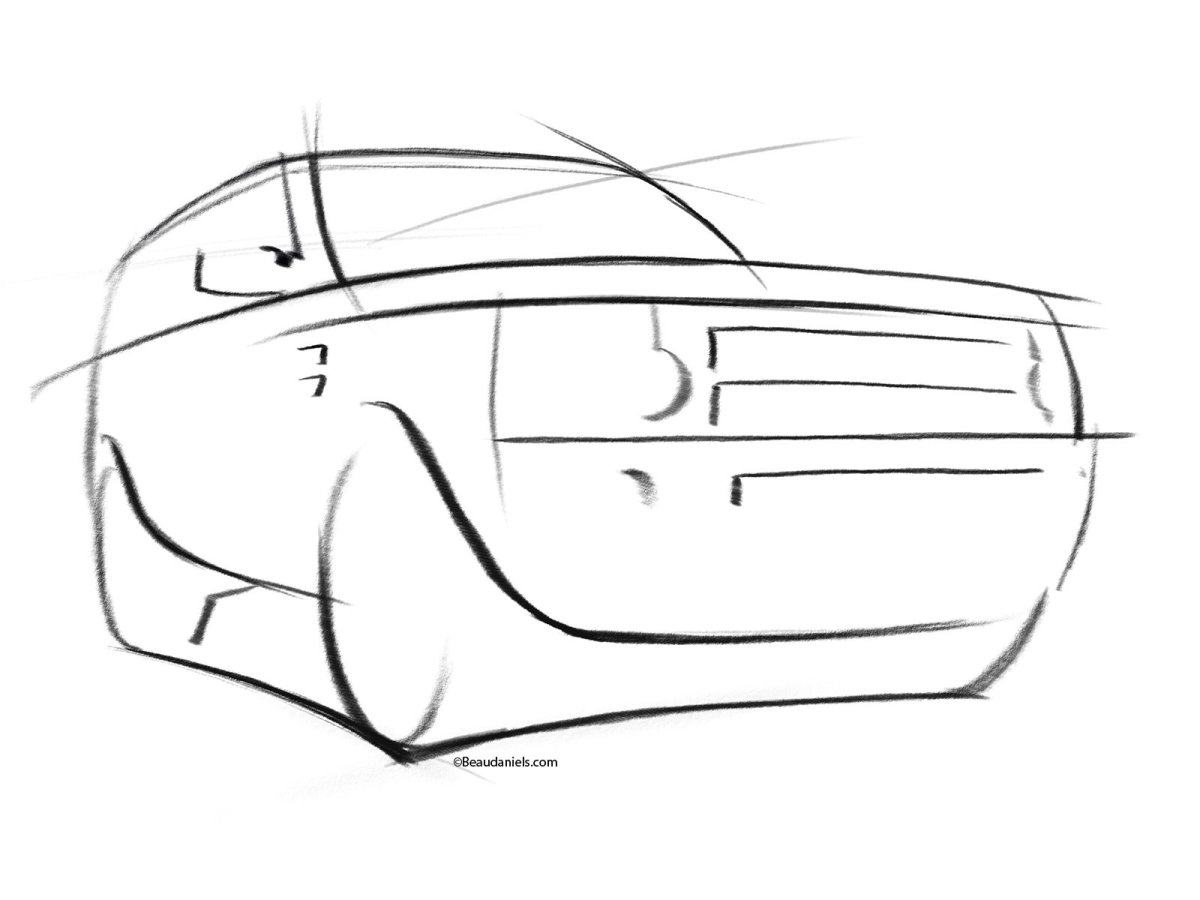 Контурный рисунок авто