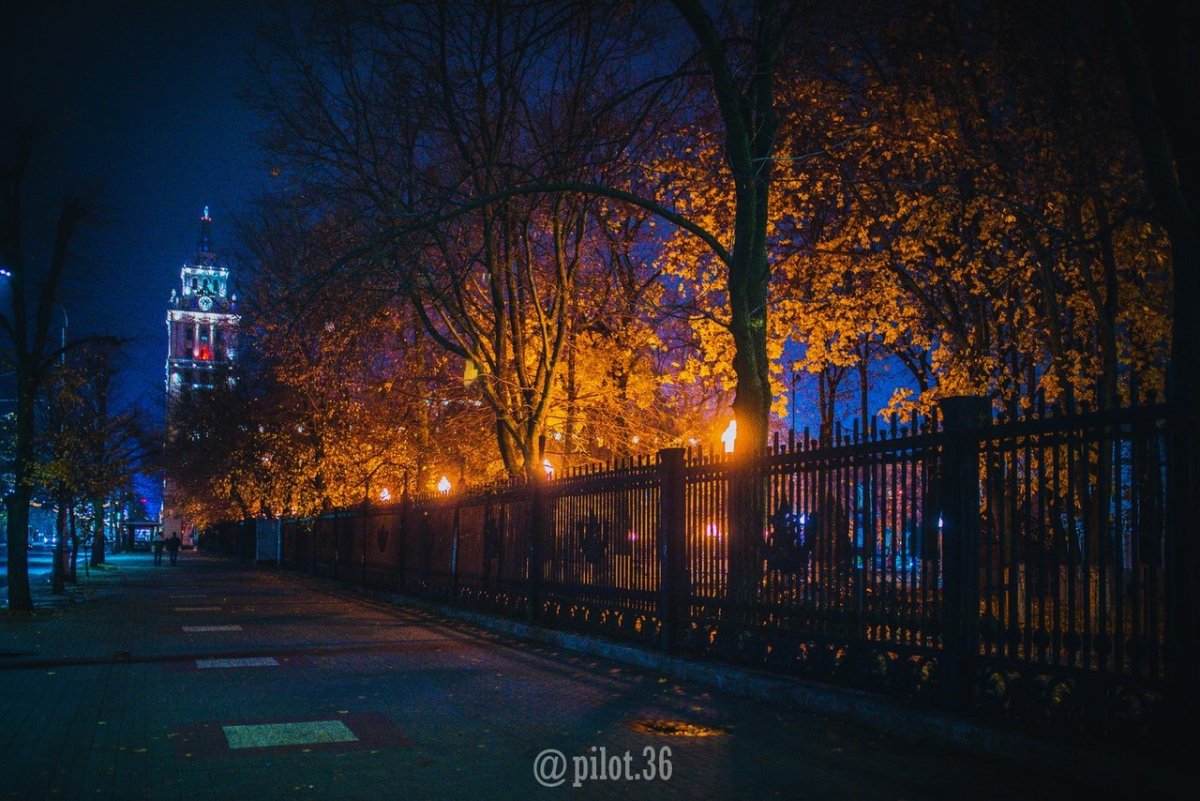 Ночной город Воронеж