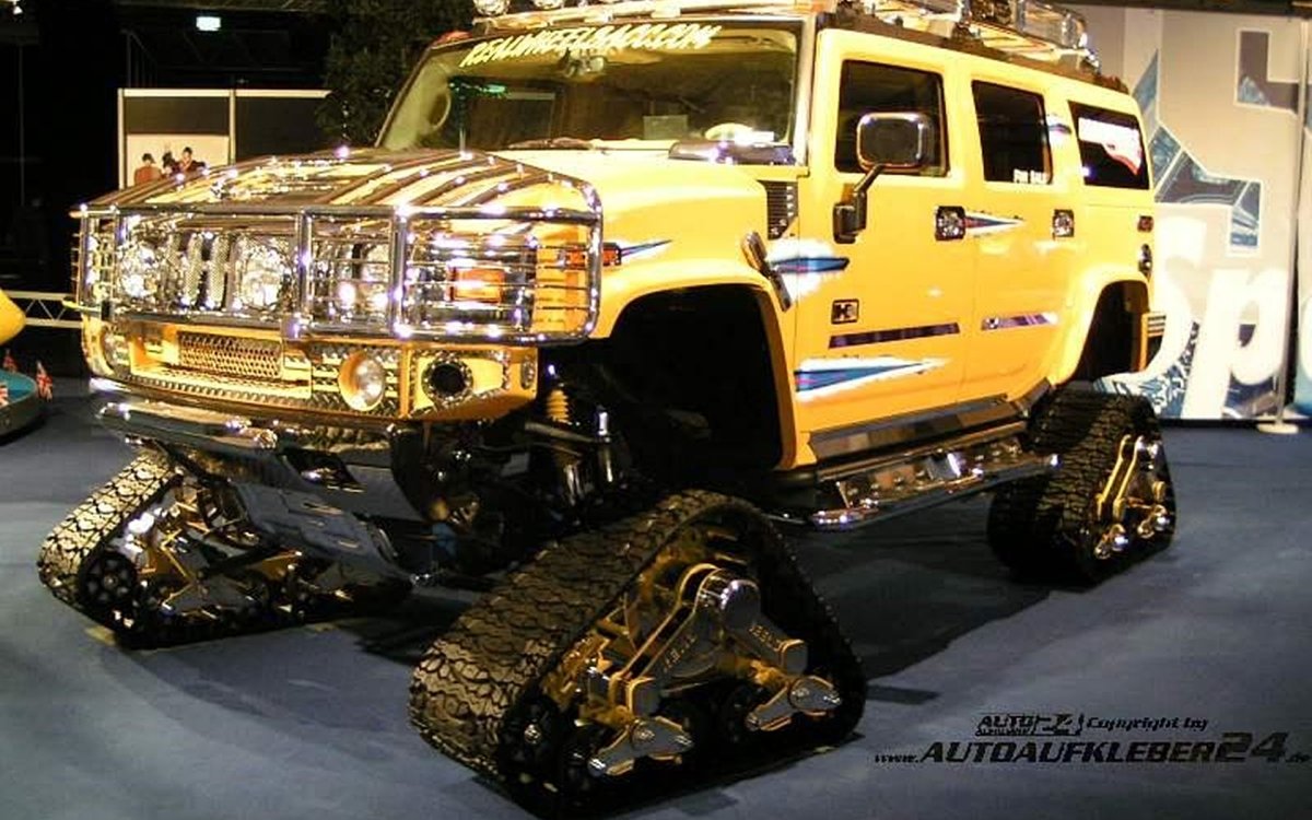 Hummer h2 на гусеницах