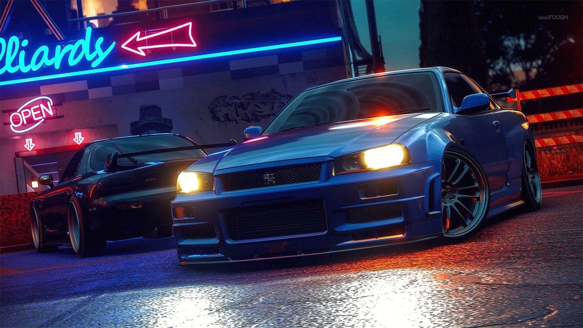 Nissan Skyline r34 неон