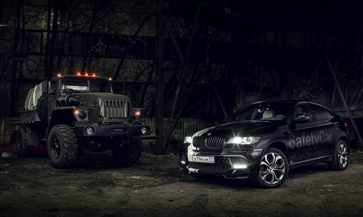BMW x5m Урал 4350 зима