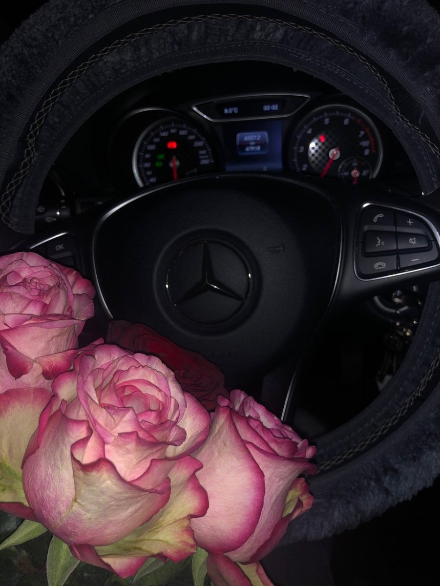 Цветы в салоне машины